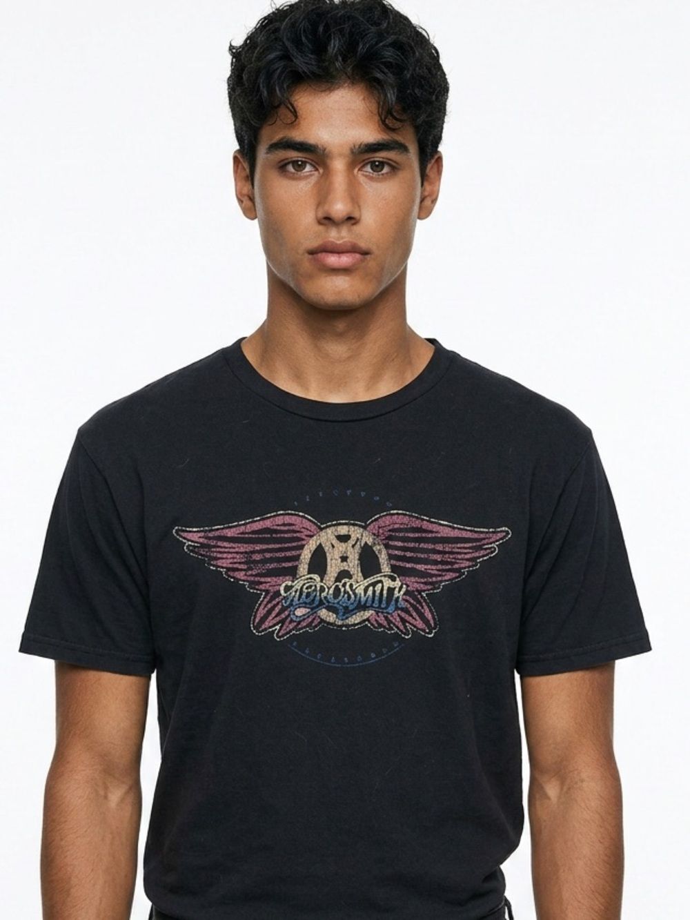 AEROSMITH | Graphic Band Tee Black Short Sleeve Large